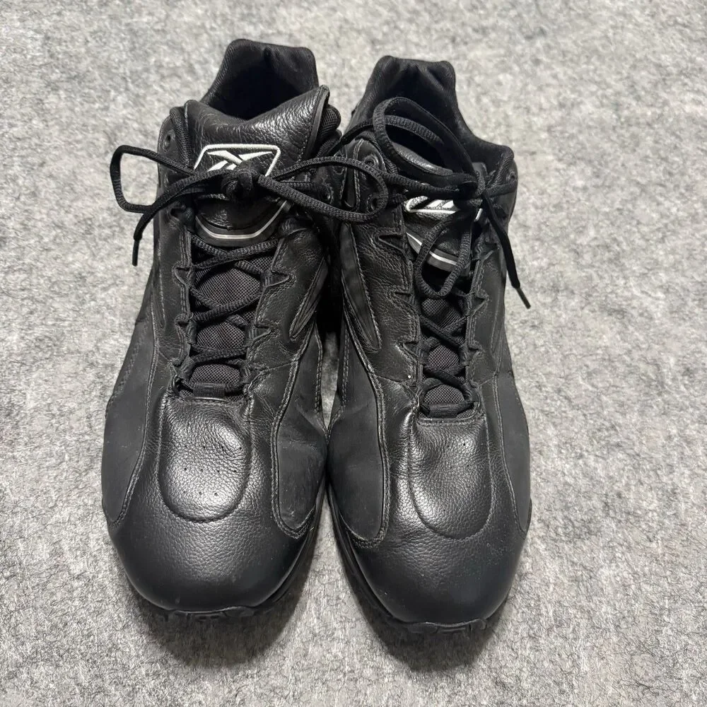 Vtg Reebok MLB Authentic Collection Black Leather Turf Shoes Men Size 16 RB409